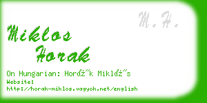 miklos horak business card